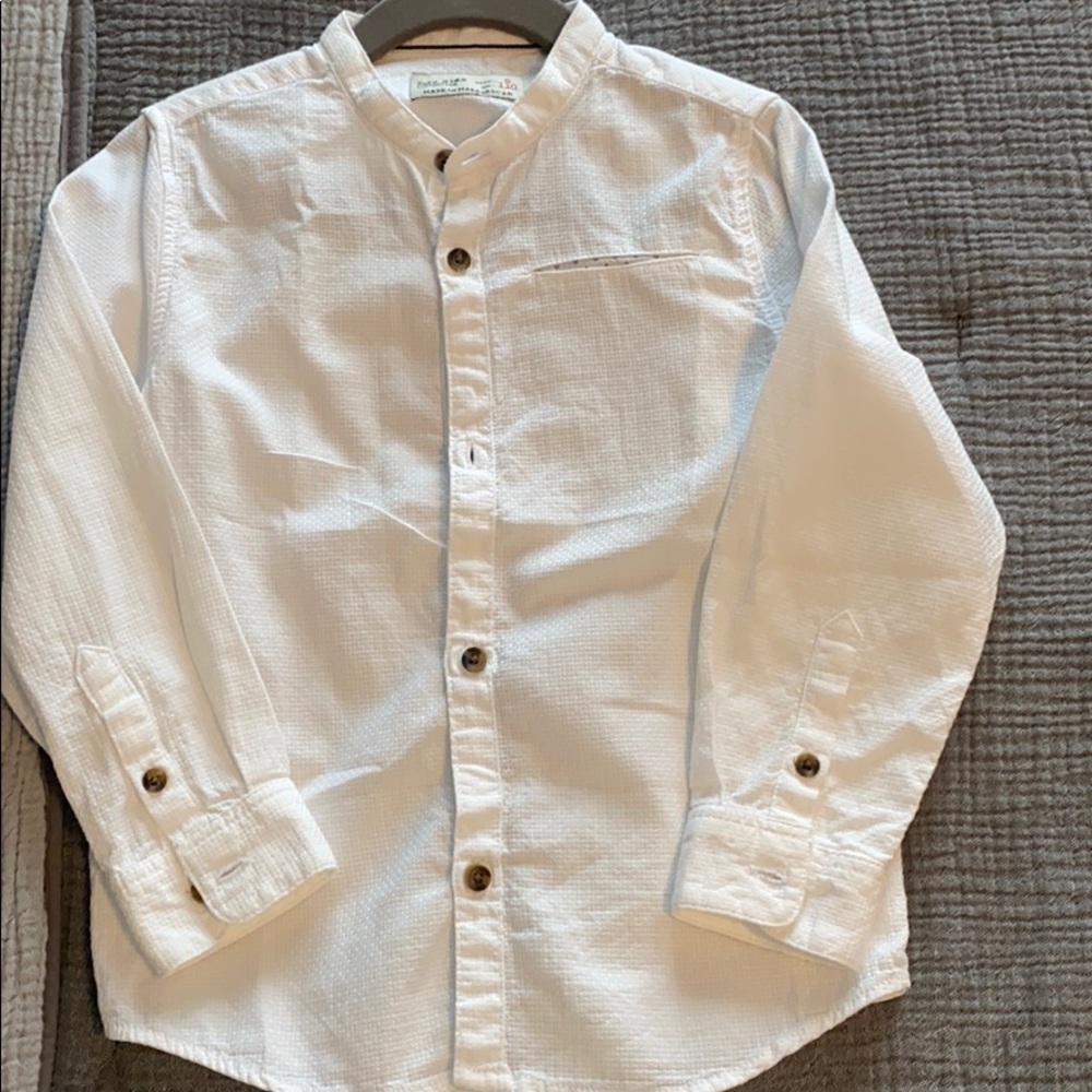 Boys Zara White Button Down Shirt